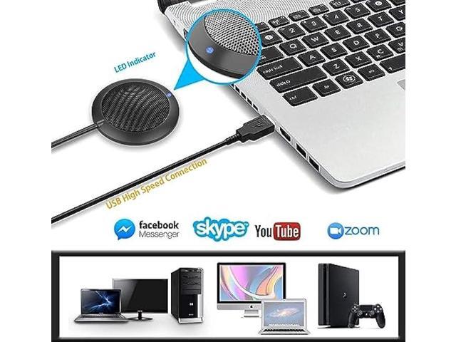 Conference USB Microphone, Computer Desktop Mic with LED Indicator, TKGOU Plug & Play Omnidirectional Condenser PC Laptop Mics for Online...