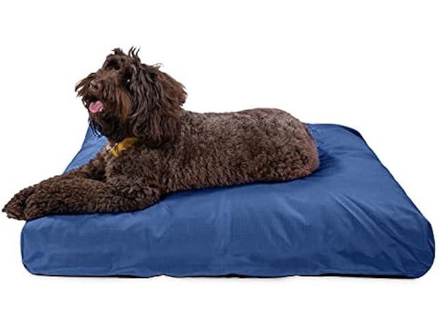 K9 Ballistics Tough Rectangle Pillow Large Dog Bed - Removable Cover, Washable, Durable & Water Resistant Dog Bed Made for Large Dogs 40x34 Blue...