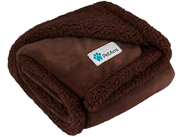 PetAmi Waterproof Dog Blanket for Bed, XL Dog Pet Blanket Couch Cover Protector, Sherpa Fleece Leakproof Blanket for Crate Kennel Sofa Furniture...