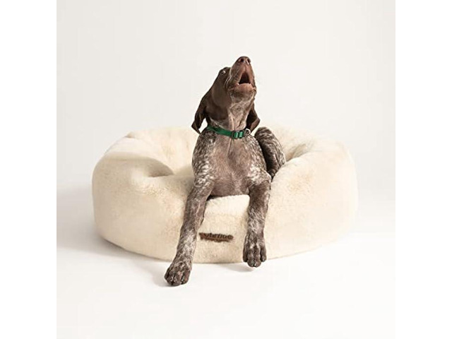 UnHide Floof Pet Bed - Medium (28 x 10) - Extra Soft Dog Bed - Removable Faux Fur Cover - Machine Washable - Helps Ease Pet Anxiety & Provides The...