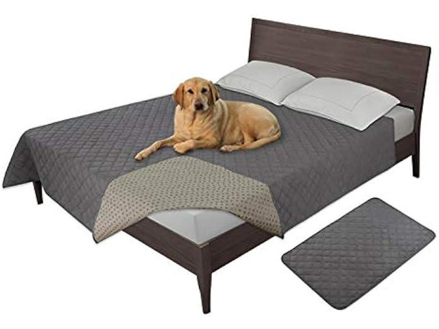 Easy-Going 100% Waterproof Dog Bed Cover, Non-Slip Pet Blanket for Furniture, Washable Couch Cover, Repleasement Sofa Cover (96x82 in,Gray)