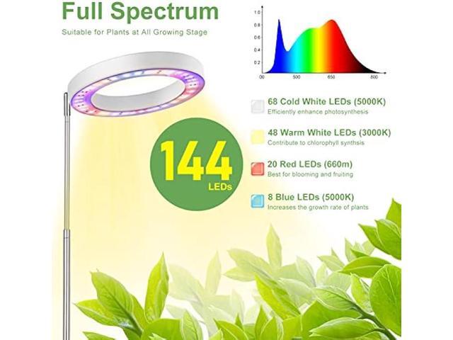 LBW Grow Lights for Indoor Plants, 72 LEDs Full Spectrum Plant Light, Large Plant Lamp with 4 Dimmible Levels, 4/8/12H Auto On/Off Timer, Height...