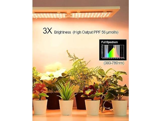 DOMMIA Grow Lights for Indoor Plants, 20W Full Spectrum Grow Light with Auto ON & Off Timer, 132 LEDs Sunlike Light for Hydroponics, Succulents &...