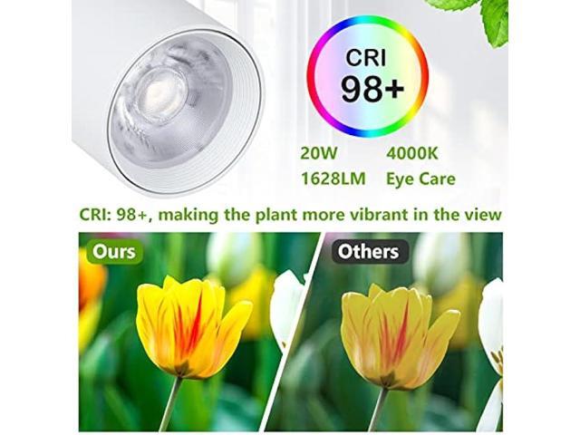 HMVPL White Grow Lights for Indoor Plants Full Spectrum,Tall Plant Light for Indoor Growing with 20W COB Plant Light Bulb,4/8/12H Timer,Led Growth...