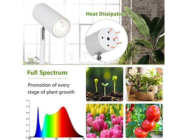 HMVPL White Grow Lights for Indoor Plants Full Spectrum,Tall Plant Light for Indoor Growing with 20W COB Plant Light Bulb,4/8/12H Timer,Led Growth...