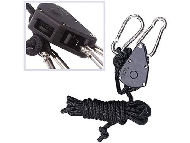 6 Pairs 1/8 inch Adjustable Heavy Duty Rope Hanger for Grow Light, Grow Tent Rope Clip Hanger Loose-Proof Design Light Fixture Hangers, 150lbs...