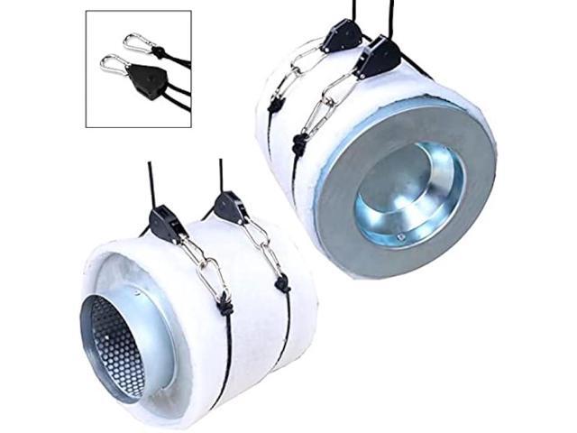 Zazzy 6-Pairs 1/8 Inch Adjustable Rope Hanger for Grow Light, Heavy Duty Ratchet Tie Down Strap with Reinforced Gear, Heavy Duty Rope Clip Hanger...