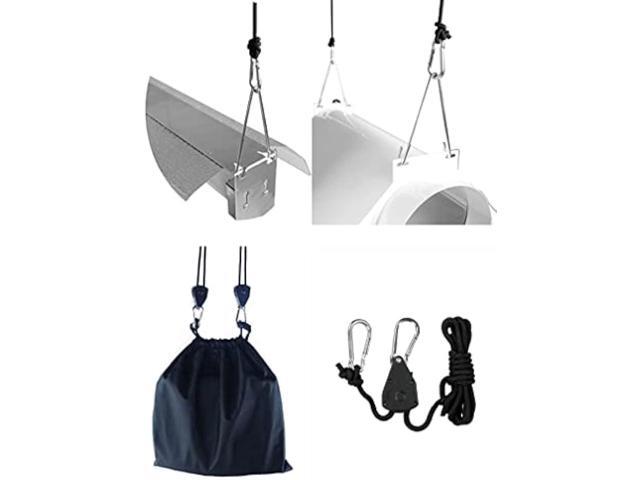 Zazzy 6-Pairs 1/8 Inch Adjustable Rope Hanger for Grow Light, Heavy Duty Ratchet Tie Down Strap with Reinforced Gear, Heavy Duty Rope Clip Hanger...