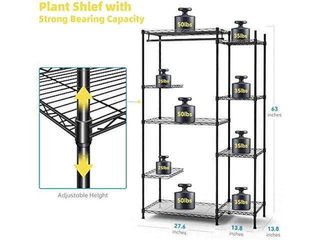 Bstrip Plant Shelf with Grow Light, Grow Light Shelf with 78W T5 Full Spectrum Grow Light, Plant Stand with Grow Light, Dimmable Plant Light with...