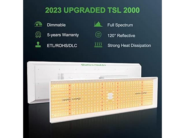 Mars Hydro 2023 New TSL2000 300 Watt Led Grow Lights for Indoor Plants, Sunlike Full Spectrum Dimmable Daisy Chain Growing Lamps for Hydroponics...
