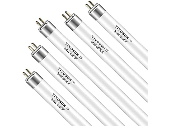 VIVOSUN T5 Grow Light Bulbs 54W 6500K HO Fluorescent Tubes Light Bulbs, Cool White T5 Bulb for 46 Inches T5 Light Fixtures, T5 Grow Lights for...