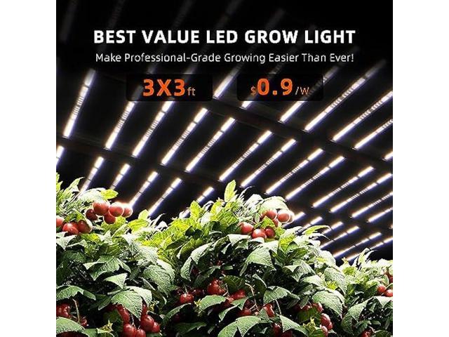 Spider Farmer G3000 Bar Style LED Grow Lights 300W with 896 Pcs Diodes 3x3ft Coverage Full Spectrum Dimmable Growing Lamp for Indoor Plants