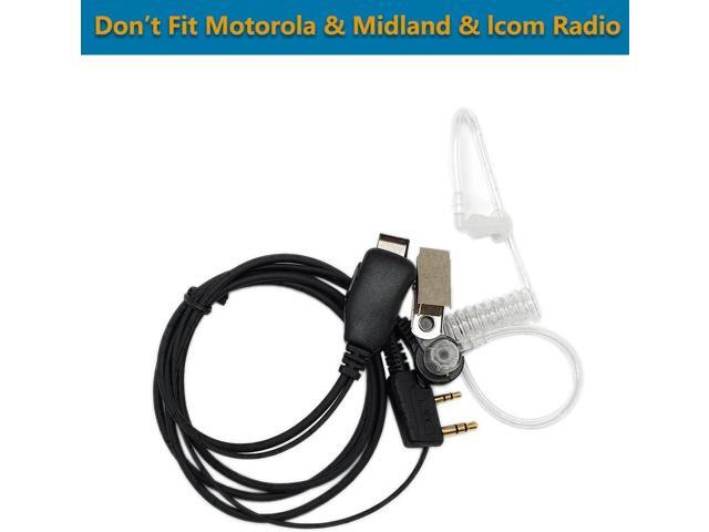 Walkie Talkie Earpiece(2 Pack) with Mic 2 Pin Covert Air Acoustic Tube Headset for Baofeng UV-5R BF-888S BF-F8HP Retevis H-777 Kenwood Arcshell...