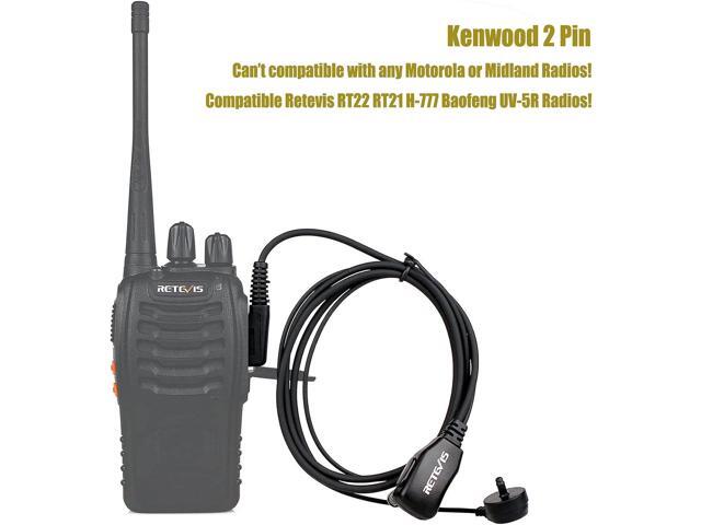 Case of 10, Retevis Walkie Talkies Earpiece with Mic 2 Pin Acoustic Tube Headset Compatible with Baofeng UV-5R Retevis H-777 RT21 RT22 Arcshell...