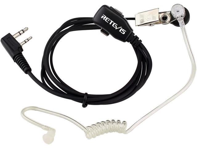 Case of 10, Retevis Walkie Talkies Earpiece with Mic 2 Pin Acoustic Tube Headset Compatible with Baofeng UV-5R Retevis H-777 RT21 RT22 Arcshell...