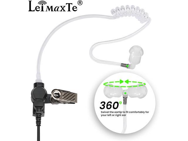 LEIMAXTE Acoustic Tube Earpiece Coil Tubes Replacement for Two Way Radio Headsets FBI Style Motorola Kenwood Walkie Talkie Earpieces with 2X Radio...