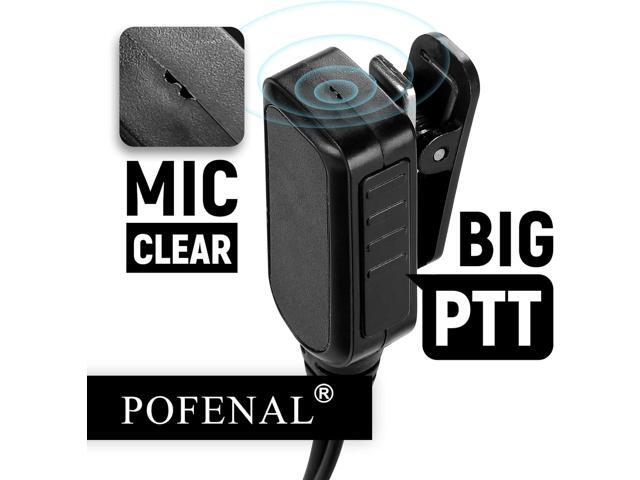 POFENAL RDM2070D CLS1110 CLS1410 Single-Wire Walkie Talkie Earpiece Compatible for Motorola CP200 GP2000 XU1100 PRO1150 MU12 Radio with PTT Mic...