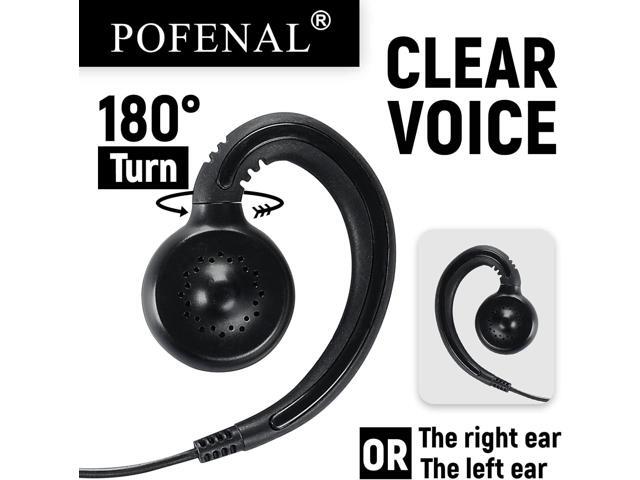 POFENAL RDM2070D CLS1110 CLS1410 Single-Wire Walkie Talkie Earpiece Compatible for Motorola CP200 GP2000 XU1100 PRO1150 MU12 Radio with PTT Mic...