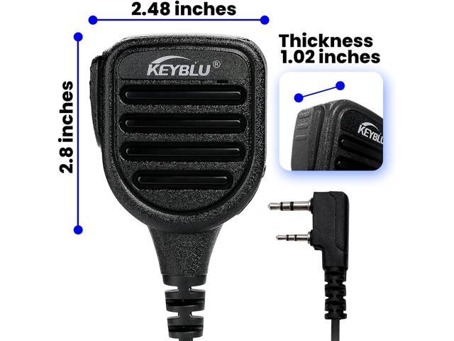 KEYBLU Waterproof Shoulder Speaker Mic 2 Pin Two Way Radio Microphone with 3.5mm Audio Jack Compatible with UV-5R, BTECH, Kenwood, Retevis Radios...
