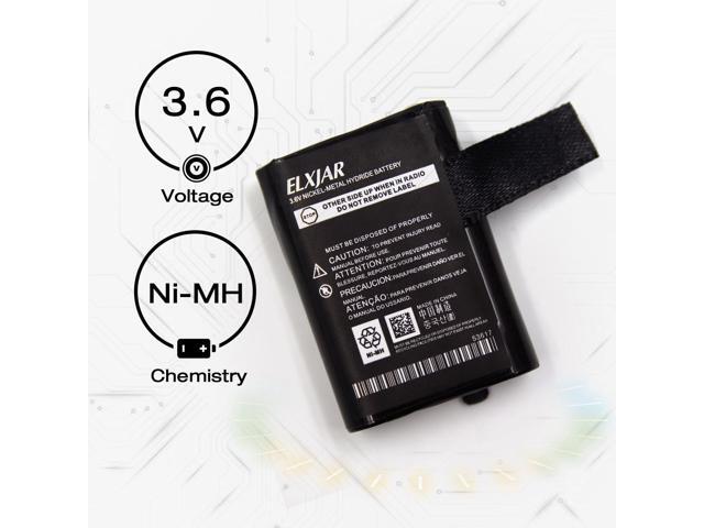 elxjar (2-Pack) 3.6V 700mAh AAA Ni-MH Rechargeable Battery Pack for Motorola GMRS/FRS, 53617, KEBT-086-B
