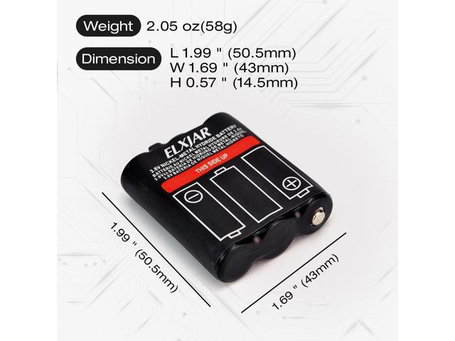 (2-Pack) 3.6V 800mAh PMNN4477AR Ni-MH Battery Pack Replacement for Motorola PMNN4477A Two-way radio battery, Compatible with Motorola T200 T400...