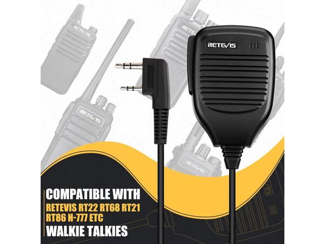 Retevis Shoulder Speaker Mic 2 Pin Walkie Talkie Speaker Microphone Compatible with Retevis H-777 RT21 RT22 RT68 RT86 RT85 RT22S RT19 RT17 Baofeng...