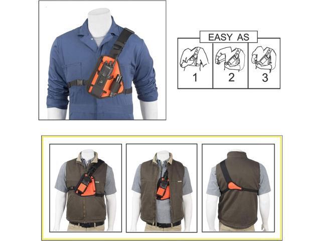 HOLSTERGUY RCH-101ORU (Orange) Radio Chest Harness Shoulder Radio Holster Chest Pack Adjustable Single Radio Pouch Two-Way Radio Holster for...