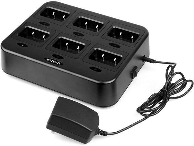Retevis RT21 Six-Way Multi Unit Rapid Gang Charger Compatible with Retevis RT21 RT21V RT28 H-777S (not for H-777) RT53 Walkie Talkie and Batteries...