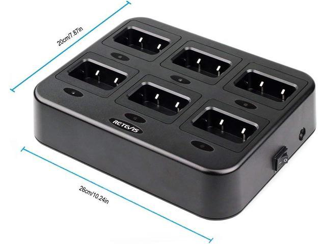 Retevis RT21 Six-Way Multi Unit Rapid Gang Charger Compatible with Retevis RT21 RT21V RT28 H-777S (not for H-777) RT53 Walkie Talkie and Batteries...