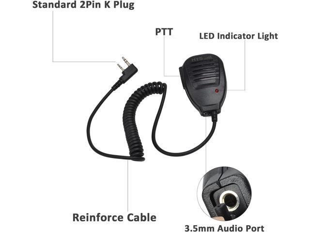 HYS Walkie-Talkie Handheld Speaker Mic, Shoulder Microphone PTT for BaoFeng UV-5R 5RA 5RB 5RC 5RD 5RE 5REPLUS 3R+ Kenwood Retevis Two Way Radio...