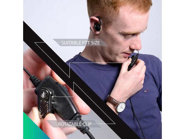 AEH3000-M1 Swivel C-Shape Style Earpiece with PTT for Motorola CP200D CP100D R2 DEP450 BPR40D CP200 CP185 BPR40 CLS1410 CLS1110 DTR700 DTR650...