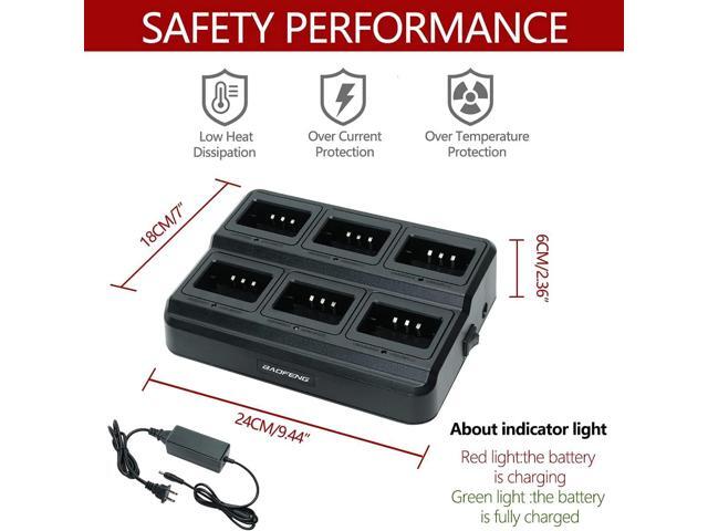 Baofeng UV-5R Six Way Charger Two Way Radio Multi Unit Charger Station for UV-5R UV-5R+ UV-5RE UV-5RTP UV-5X3 BF-F8HP RT-5R RT-5RV MK4 Radio and...