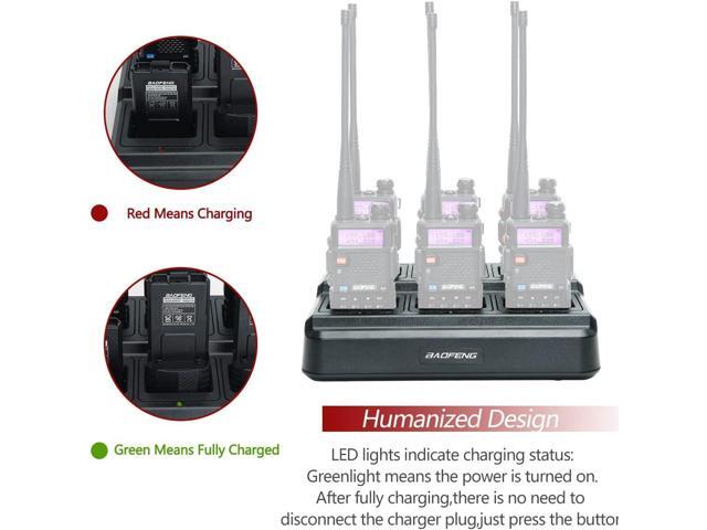 Baofeng UV-5R Six Way Charger Two Way Radio Multi Unit Charger Station for UV-5R UV-5R+ UV-5RE UV-5RTP UV-5X3 BF-F8HP RT-5R RT-5RV MK4 Radio and...