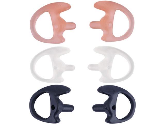 Yolipar Replacement Soft Silicone Eardud Earmold for Walkie Talkie Audio kit Air Acoustic Tube Earpiece Headset (Three-Colour, Large(3 Pairs))