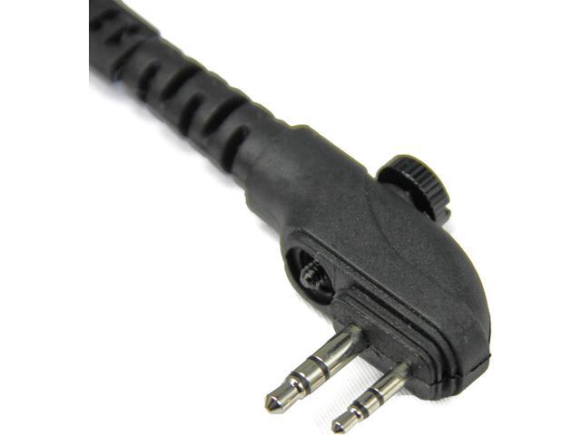 MaximalPower Clear Coil Tube Earbud Headset PTT Mic w/Kevlar HYTERA 2-Pin Plug with Screw