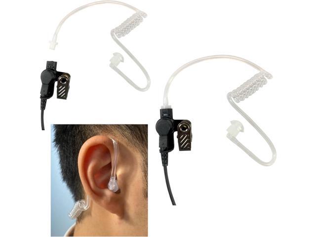 MaximalPower Clear Coil Tube Earbud Headset PTT Mic w/Kevlar HYTERA 2-Pin Plug with Screw