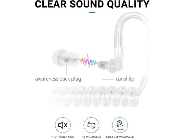ONE2MAX Earpiece for Walkie Talkie Radio with Mic - Headset for Walkie Talkie 2 Pin with Ptt for Baofeng Retevis Kenwood Arcshell