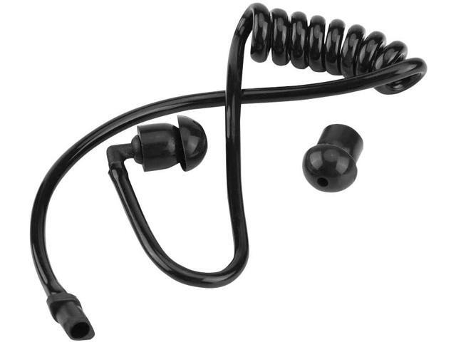 Zerone Replacement Coiled Acoustic Tube for Two-Way Radio Audio, 5Pcs Headset Walkie Talkie Coiled Earpiece Tube with Ear Tips Black