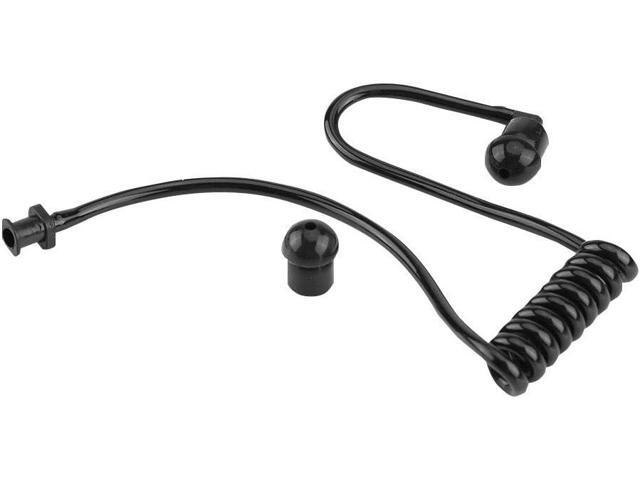 Zerone Replacement Coiled Acoustic Tube for Two-Way Radio Audio, 5Pcs Headset Walkie Talkie Coiled Earpiece Tube with Ear Tips Black