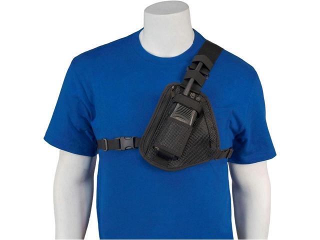HOLSTERGUY RCH-101M (MESH) Radio Chest Harness Shoulder Radio Holster Chest Pack Adjustable Single Radio Pouch Two-Way Radio Holster for Motorola...