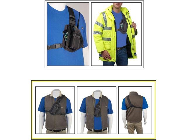 HOLSTERGUY RCH-101M (MESH) Radio Chest Harness Shoulder Radio Holster Chest Pack Adjustable Single Radio Pouch Two-Way Radio Holster for Motorola...