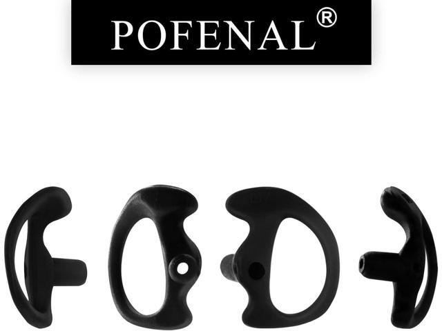 POFENAL Universal Replacement Insert Silicone Soft Earmold for Baofeng Motorola Kenwood Retevis Midland Two Way Radios Headset (Black, 8 Pair,...