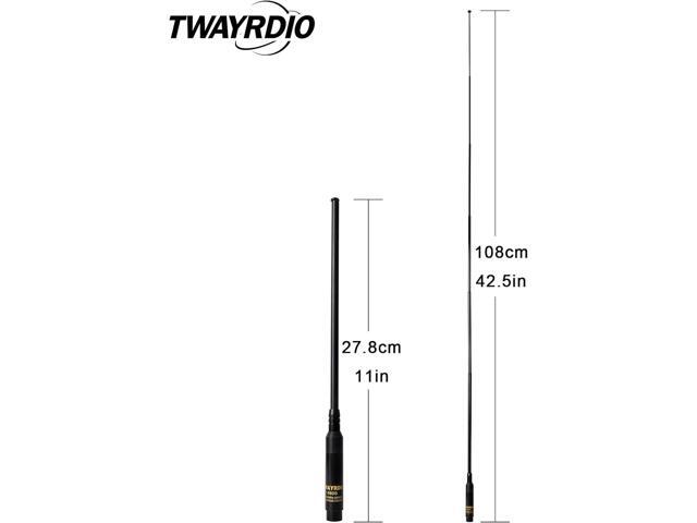 TWAYRDIO Dual Band VHF UHF Ham Radio Telescopic Antenna SMA Male 42 inch Retractable Replacement Long Antenna for Walkie Talkie Yaesu Vertex VX-3R...