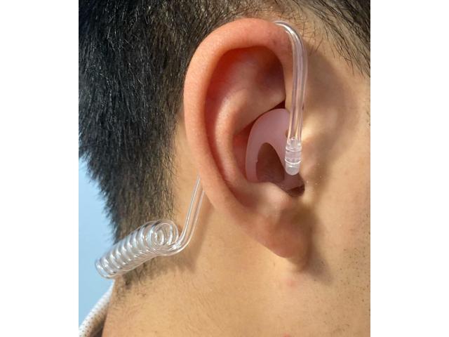 MaximalPower Medium Size Earmold Earbud Earplug Ear Insert for Motorola Kenwood Two-Way Radio Acoustic Coil Tube Audio Kits, Right, 10 Pack