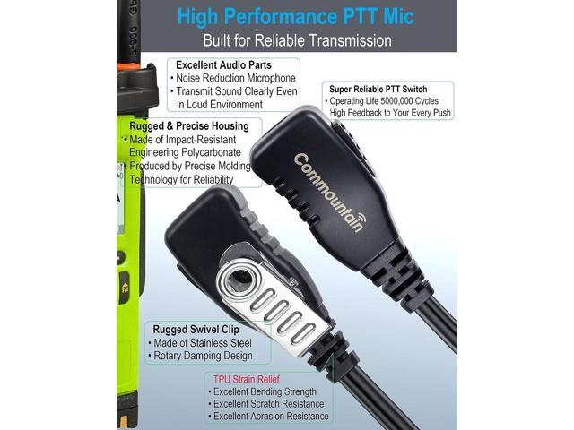 commountain CP200D CP100D Earpiece Compatible for Motorola Radios R2 CP200 CP185 BPR40 BPR40D CLS1410 CLS1110 DTR700 DTR650 RDU4100 RDU4160D...
