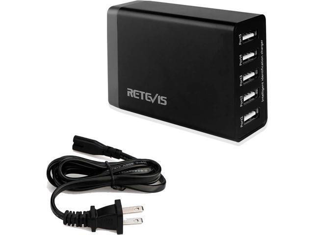 Retevis 5-Port USB Wall Charger Radio Charging Station Compatible with RT68 RB28 RT19 RT22P NR10 RT18 RT22S H777 RB89 RT86 RT45P RB29 Baofeng Cobra...