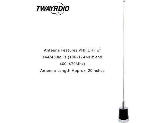 TWAYRDIO NMO Dual Band Antenna, 144MHz VHF and 430MHz UHF Two Way Antenna for Motorola Kenwood Icom Vertex Blackbox HYT Hytera Mobile Radios,...