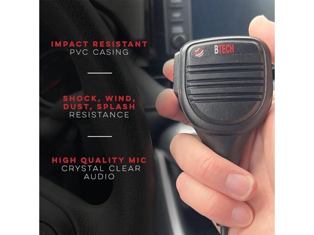 BTECH QHM22 Platinum Series IP54 Rainproof Shoulder Speaker Mic for BaoFeng, BTECH, Kenwood Radios