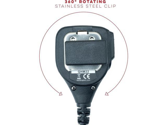 BTECH QHM22 Platinum Series IP54 Rainproof Shoulder Speaker Mic for BaoFeng, BTECH, Kenwood Radios