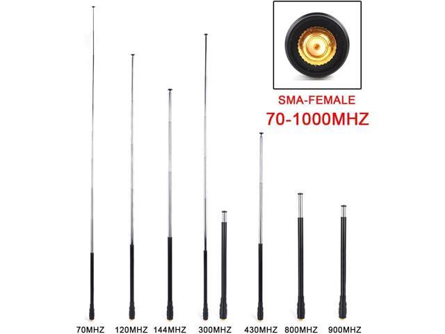 HYS 70-1000MHz Wide Band Telescopic Antenna SMA-Female Mobile Radio Antenna for BaoFeng UV5R UV5RE BF-888S Series Kenwood/HYT/LINTONT Series Two...